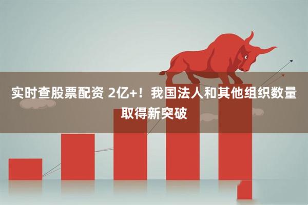 实时查股票配资 2亿+！我国法人和其他组织数量取得新突破